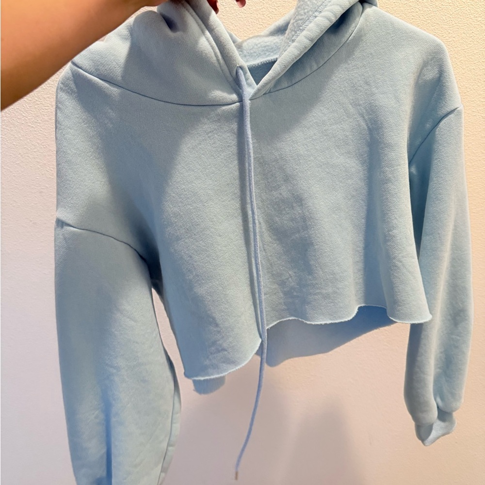 Light Blue Cropped Hoodie